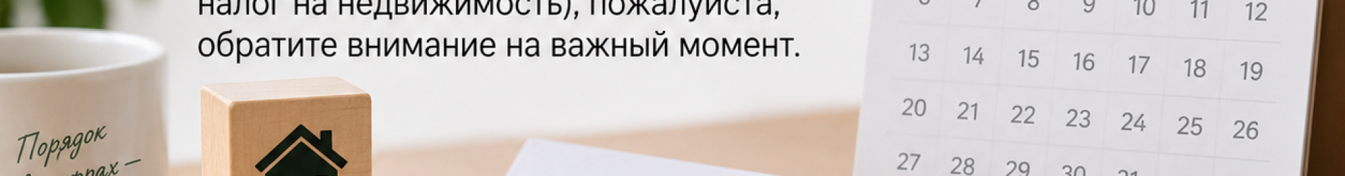 🚨 Срок уплаты имущественных налогов по уведомлению — до 1 декабря 🚨