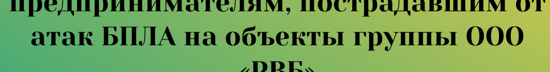 Правительство РФ окажет поддержку предпринимателям, пострадавшим от атак БПЛА на объекты группы ООО «РВБ»